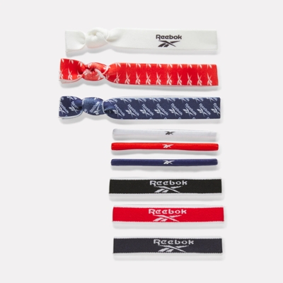 9 Piece Mixed Elastics - Black / White / Red / Navy / Black