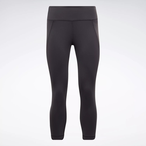 New Womens Ladies Reebok 3/4 Leggings Bottoms Pants - Running Fitness -  Black
