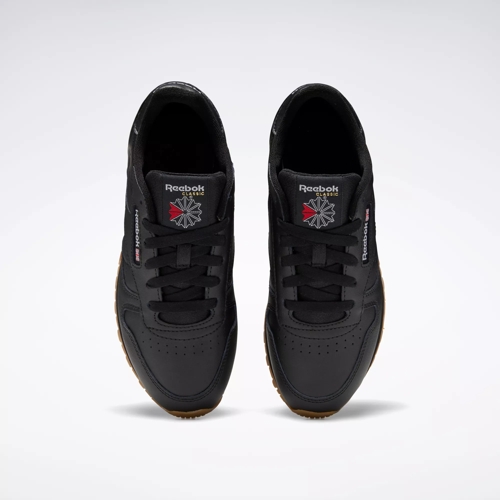 Classic Leather Shoes - Grade School - Core Black / Core Black / Reebok  Rubber Gum-02