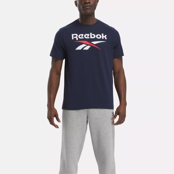 Reebok Identity Big Stacked Logo T-Shirt - Vector Navy