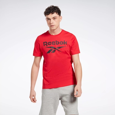 Reebok Men's Identity Big Logo T-Shirt in Red - Size S
