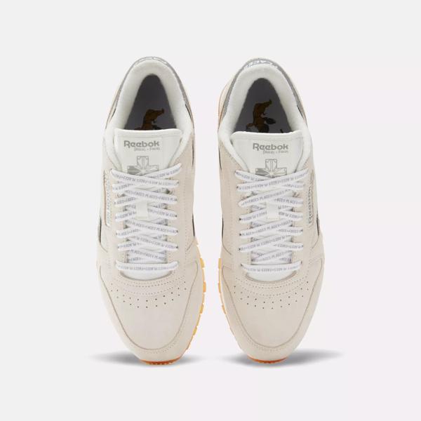 Reebok x Places Faces Classic Leather Shoes Chalk Silver White Reebok