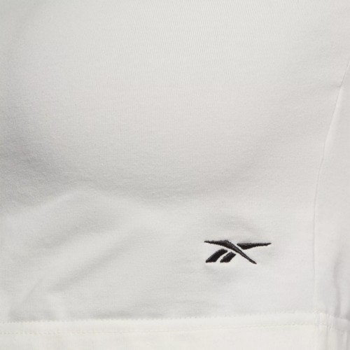 Reebok Classics Sparkle Black & White Raglan Crop T-Shirt