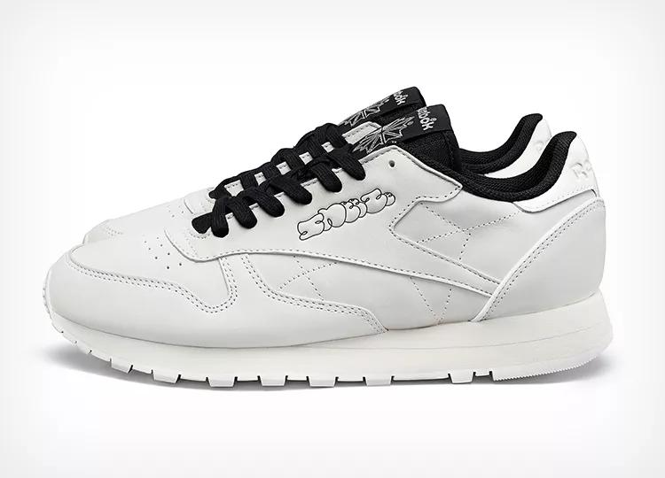 Reebok classic leather store black and white