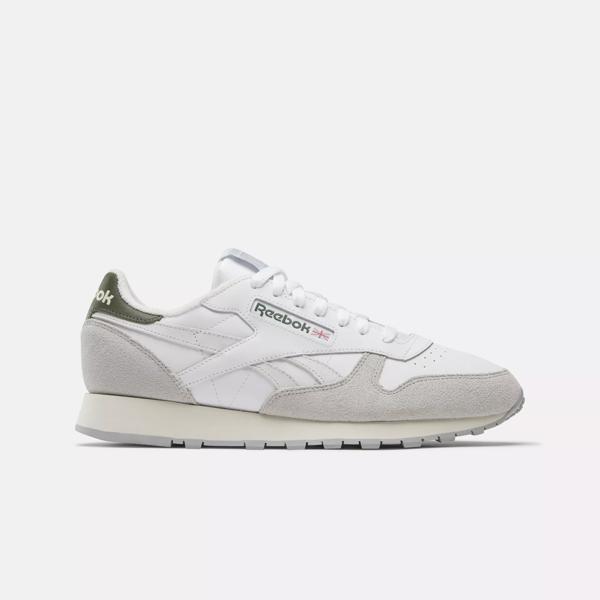 Reebok Women's Classic Leather in Cloud White/Cloud White/Pure Grey 3