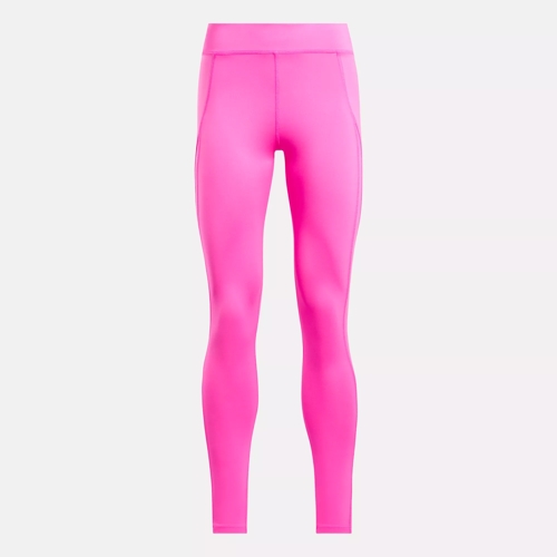 Women Reebok Lux Bold Compression Tights Size M Medium Pink Black