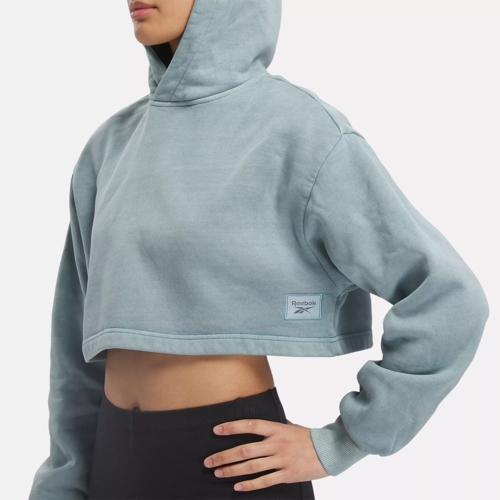 Classics Natural Dye Cropped Hoodie Hoops Blue Reebok