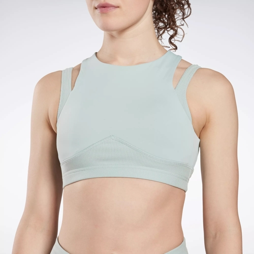 RIVER ISLAND Sports Bra Top Ri Active Grey Mesh Double Layer Size XS Small  Med