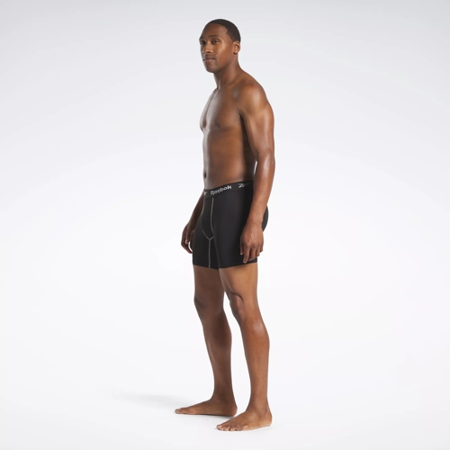 Reebok 4-Pack Performance Boxer Briefs - Black/Grey/Black/Olive