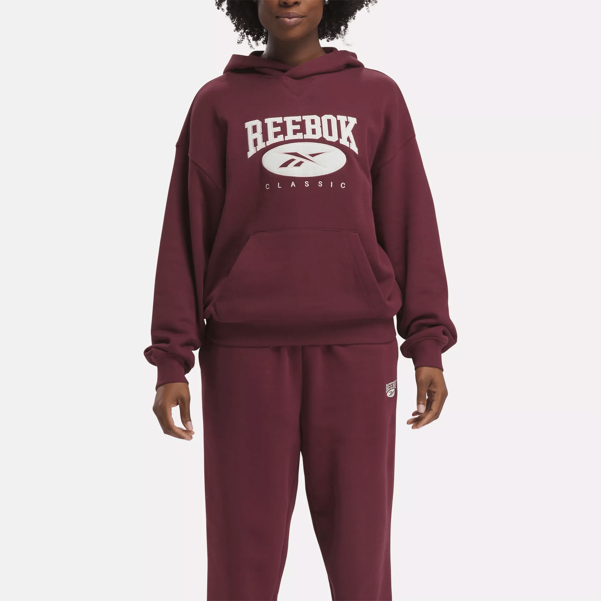 Shop Reebok Women's Classics Archive Essentials Big Logo French Terry Hoodie In Red