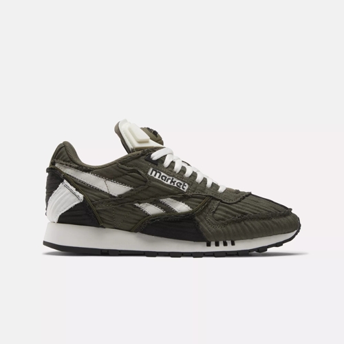 MARKET Classic Leather Pump Shoes - Army Green / Core Black / Chalk | Reebok