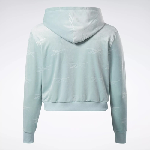 Classics Energy Q4 Velour Zip-Up Sweatshirt (Plus Size) - Seaside Grey
