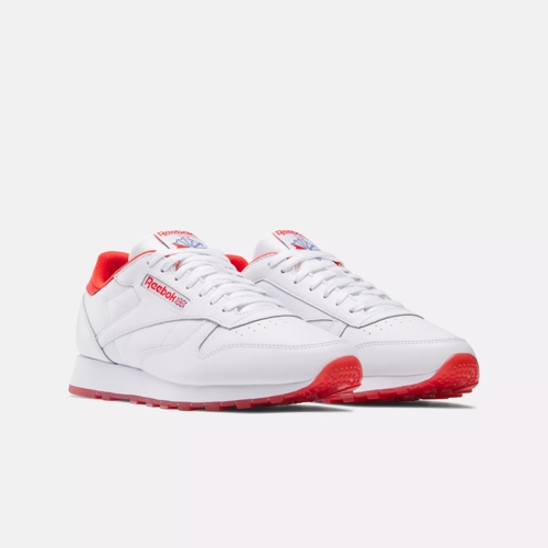 White and cheap red reebok pumps