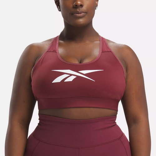 Reebok Lux Vector Racer Sports Bra in PEACH FUZZ S23-R