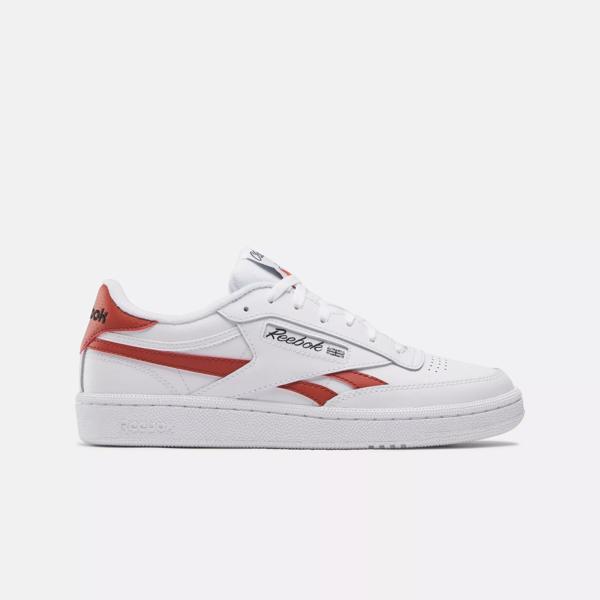 Reebok Club C Revenge White White Brick Red Women s Shoes White White Red Size 10.5