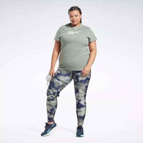 Workout Ready Camo Print Leggings (Plus Size) - Hunter Green | Reebok