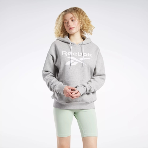 Reebok Identity Big Logo Fleece Hoodie - Medium Grey Heather | Reebok | Sweatshirts