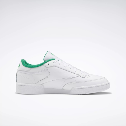 Club C 85 Shoes - Ftwr White / Glen Green / Solar Acid Yellow