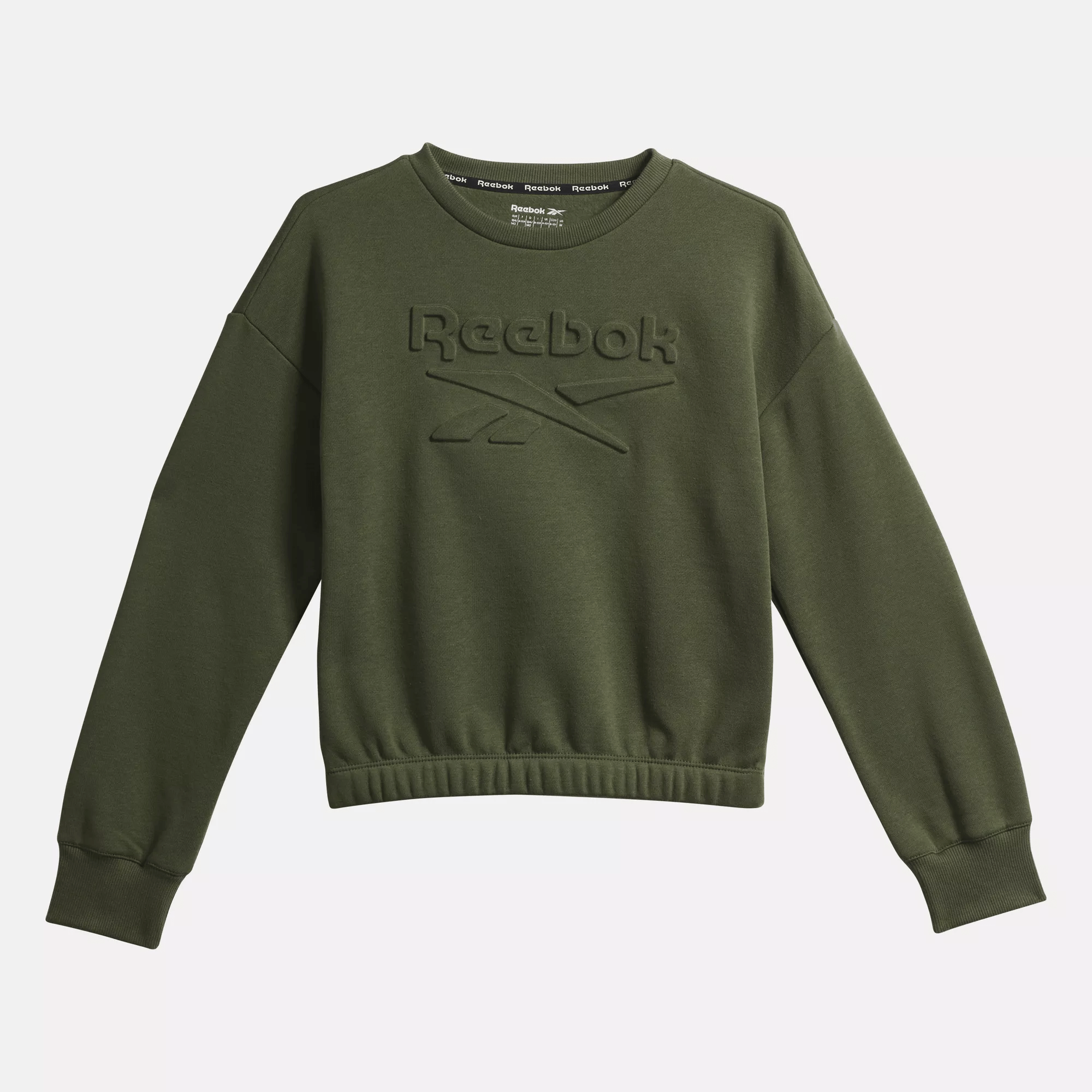 Shop Reebok Women's  Embossed Sweatshirt - Big Kids In In Varsity Green