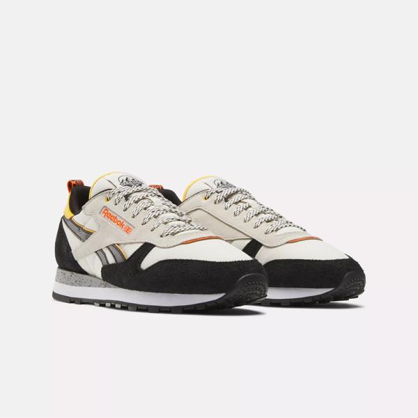 Reebok Classic Leather Alabaster Black Fierce Gold Unisex Shoes Alabaster Black Gold Size M 5.5 W 7