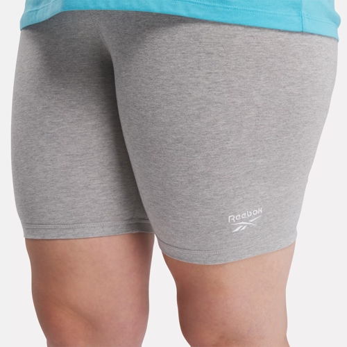 Reebok Identity Small Logo Bike Shorts (Plus Size) - Medium Grey