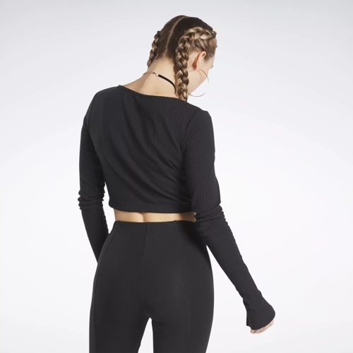 Reebok Apparel Women Yoga Cotton Rib Long-Sleeve Top SOFECR